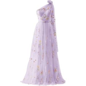 Women’s floral one shoulder gown